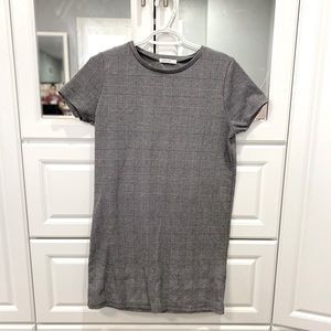 White, Black, and Grey T-Shirt Dress